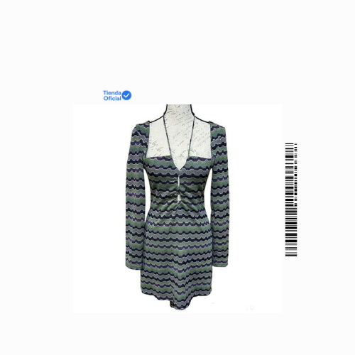 Nuevo Zara Vestido de Mujer 9511/328/050 Mezcla de Poliéster Morado Verde Talla Grande $79